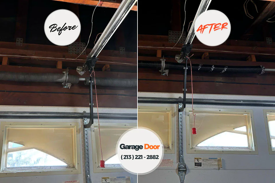 Before and after: garage door repair Lincoln Park, NJ